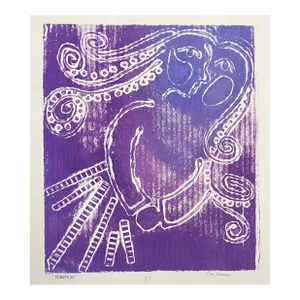 1980s Tina Blakeslee Surreal Monoprint