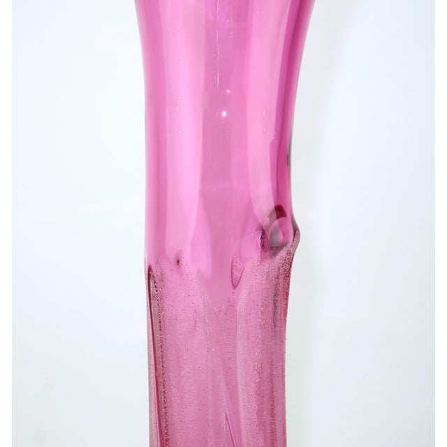 Neal Drobnis Sand Cast Magenta Art Glass Vase, 1997 For Sale In Atlanta - Image 6 of 18
