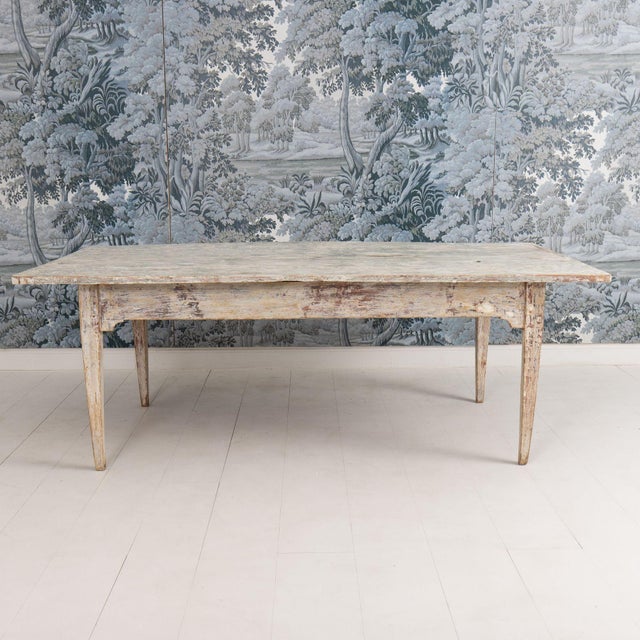 Pair of 19th C. Italian Tables From a Convent in Original Paint For Sale - Image 15 of 16