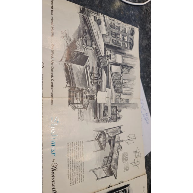 1960s Bohemian Mid-Century Modern Thomasville Shalimar Credenza Small Pecan Hollywood Regency For Sale - Image 11 of 12