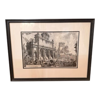 Late 20th Century After Giovanni Battista Piranesi “Veduta Del Castello Dell’Acqua Paola” Framed Architectural Etching For Sale