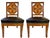 19th-C. Inlaid Biedermeier Style Side Chairs - Black Leather Upholstery -Pair For Sale In Atlanta - Image 6 of 7