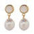 Contemporary Delicate Pearl & Gold Earrings, A Pair For Sale - Image 3 of 10