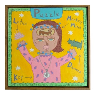 Original Folk Art Painting From Key West., "Puzzle" For Sale