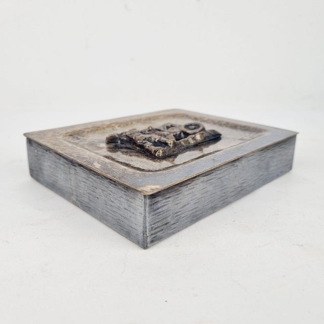 Vintage Silver-Plated Cigarette or Jewelry Box For Sale - Image 9 of 15