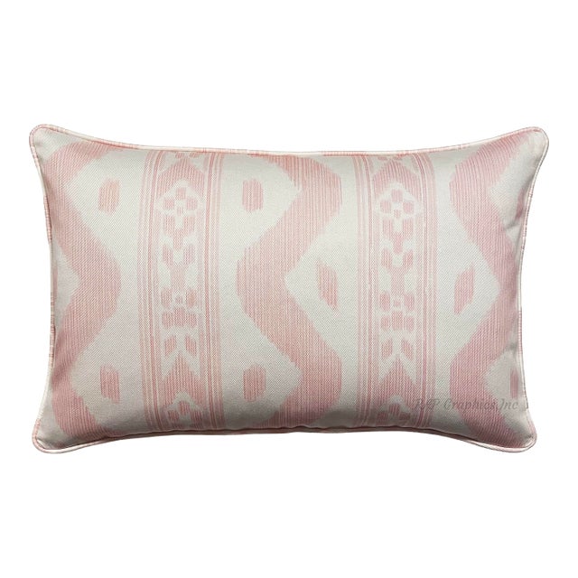 Shell-Pink and White Reversible Designer Lumbar Pillow For Sale