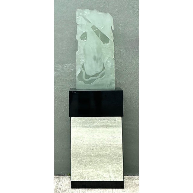 Vintage 1937 Joris Minne Et Albert Algae Frosted Glass Sculpture For Sale - Image 10 of 14