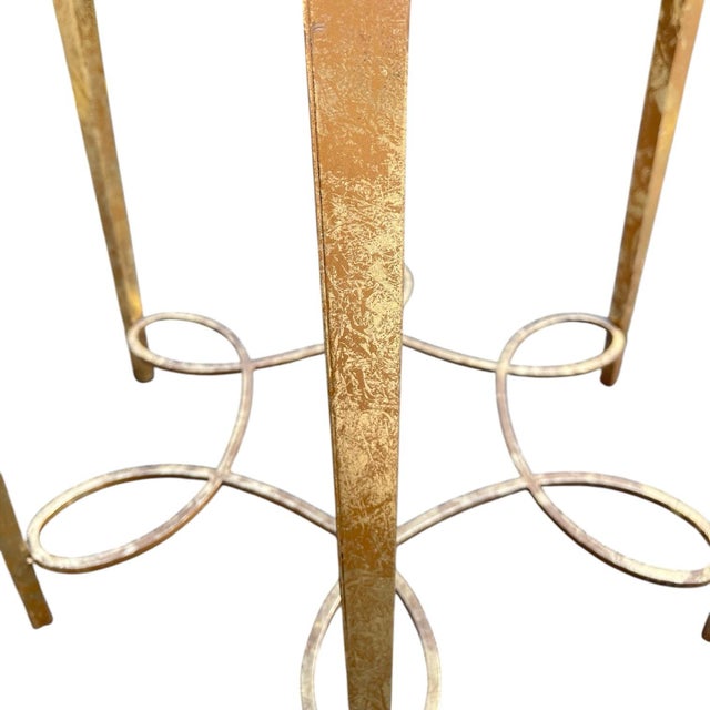 Late 20th Century Gilt Metal and Granite Entryway or Accent Table For Sale - Image 4 of 5