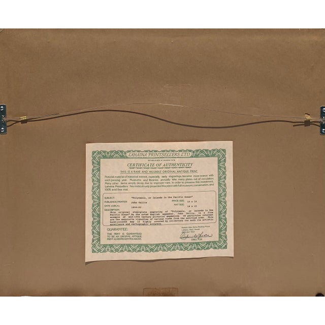 This hand-colored, steel plate engraving entitled "Polynesia, or Islands in the Pacific Ocean" by John Tallis, c....