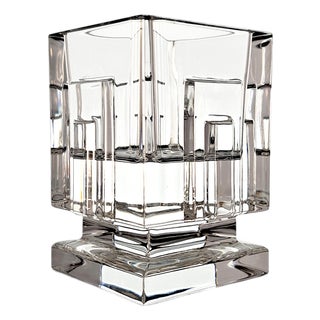 Waterford Metropolitan Crystal Votive Candle Holder, Germany, Art Deco Revival For Sale