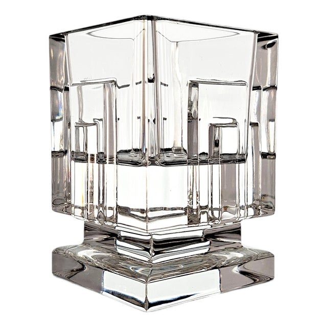Waterford Metropolitan Crystal Votive Candle Holder, Germany, Art Deco Revival For Sale