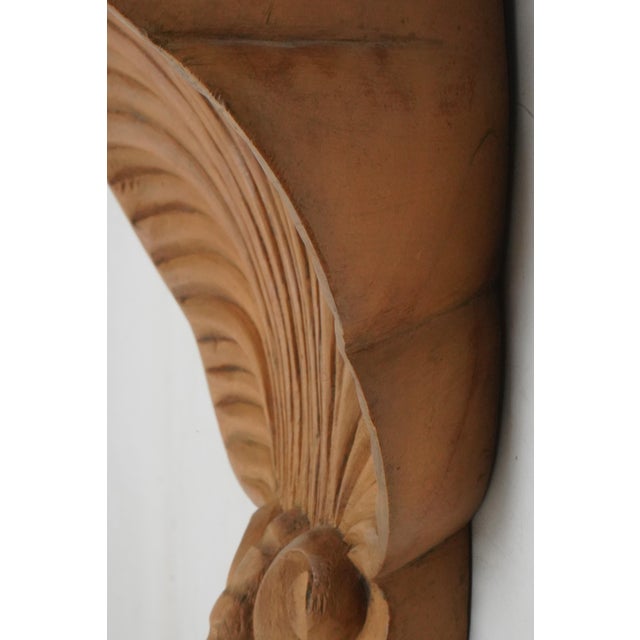 Italian 1980s Pair Italian Shell Carved Wood Wall Shelves For Sale - Image 3 of 9