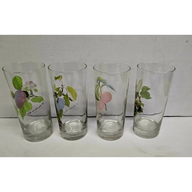 1960s Portmeirion 4 Highballs & 4 Rocks Glasses With Fruit Pattern Set For Sale In New York - Image 6 of 11