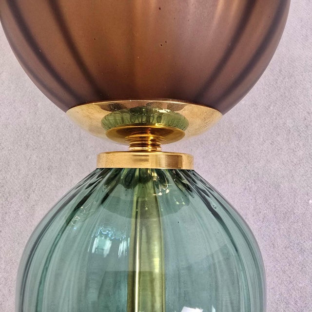 1990s Petrol Blue, Beige Murano Glass Sconces - a Pair For Sale - Image 12 of 15