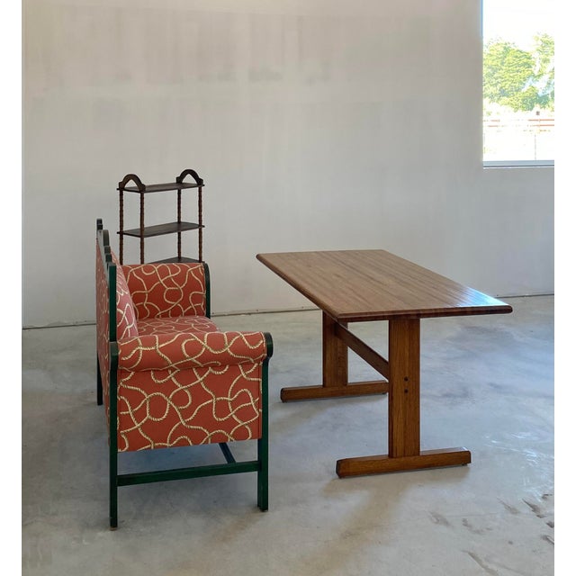 1970s Lou Hodges-Style Oak Desk / Dining Table For Sale - Image 5 of 18