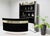 Hollywood Regency Bar in Black Suede, Brass and Chrome, 1970s For Sale - Image 3 of 18