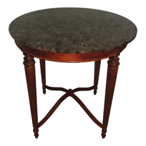 Mid 20th Century Vintage Italian Tall Table With Marble Top
