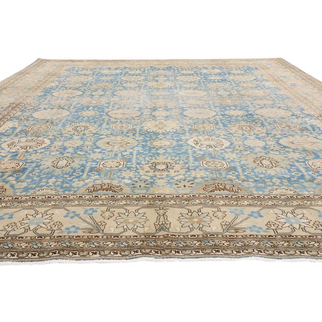 Rustic Antique Persian Tabriz Rug, 09'06 X 12'04 For Sale - Image 3 of 10