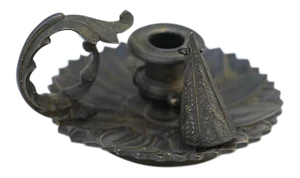 19th Century, French Bronze Chamberstick for Melting Sealing Wax