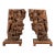 Pair of Qing 19th Century Hand Carved Wooden Temple Corbels with Warriors For Sale