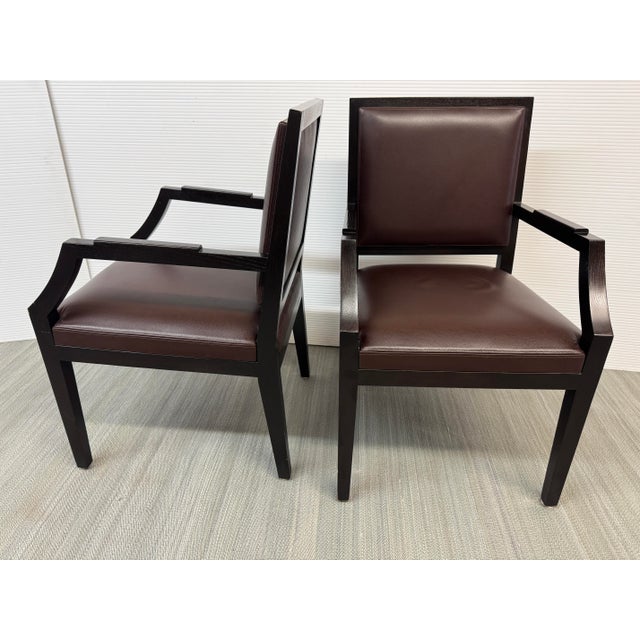 Christian Liaigre Fauteuils Neoclassical Arm Chairs, Pair For Sale - Image 10 of 12