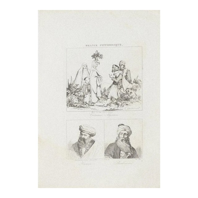 Unknown, Costumes and Portraits, Lithograph, 19th Century For Sale