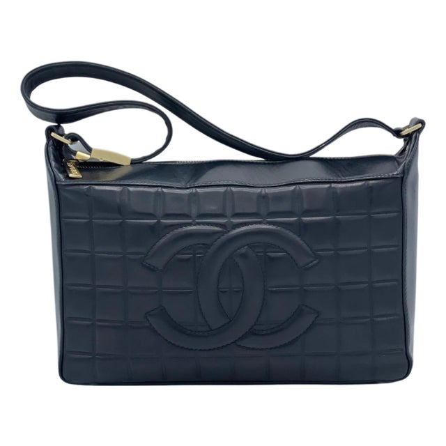 Chanel Chocolate Bar Cc Quilted Leather For Sale