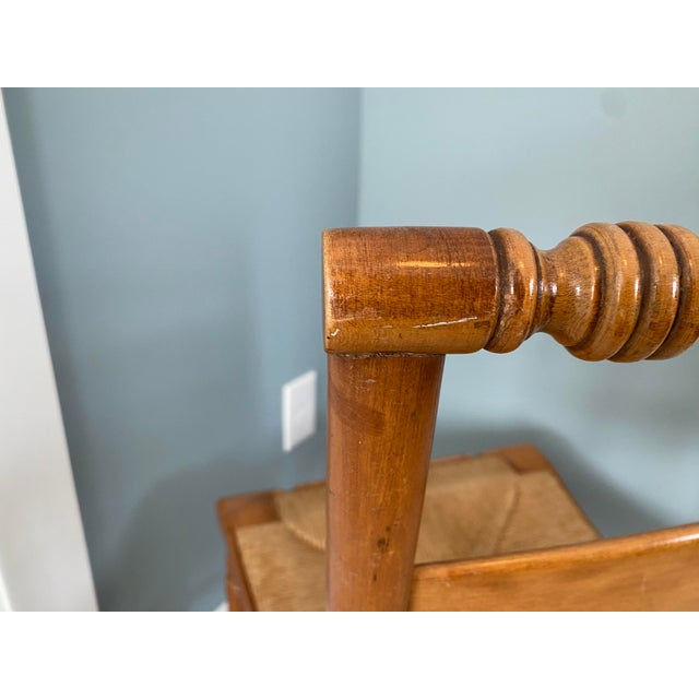 Mid 19th Century Hitchcock-Style Side Chair Rush Seat Boling Chair Company For Sale In Boston - Image 6 of 11