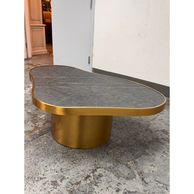 Michael Oren Design Marquina Marble Kidney Coffee Table + Side Table, Set of Two For Sale - Image 12 of 12