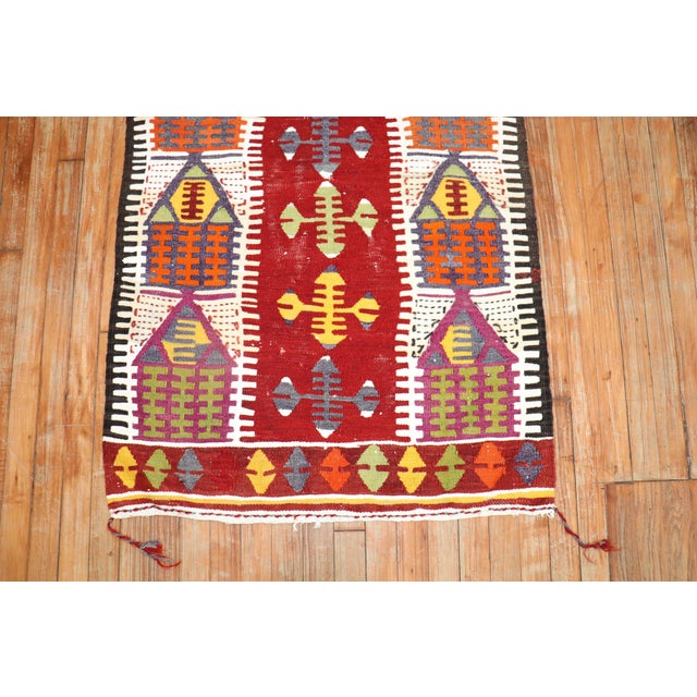 Mid 20th Century Zabihi Collection Turkish Kilim For Sale - Image 11 of 18