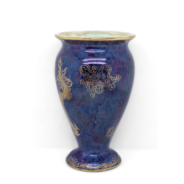 Wedgwood Antique Wedgwood Makeig-Jones Fairyland Lustre Celestial Dragon Cabinet Vase For Sale - Image 4 of 10
