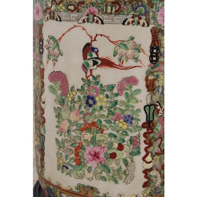 Antique Chinese Familia Rose Umbrella Stand For Sale - Image 10 of 16