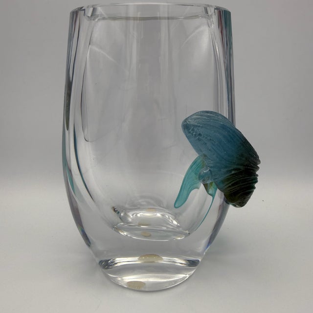 Blue French Crystal Vase from Massive Daum, 1970s For Sale - Image 8 of 11