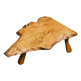Live Edge Coffee Table in Baltic Pine, Europe, 1960s For Sale