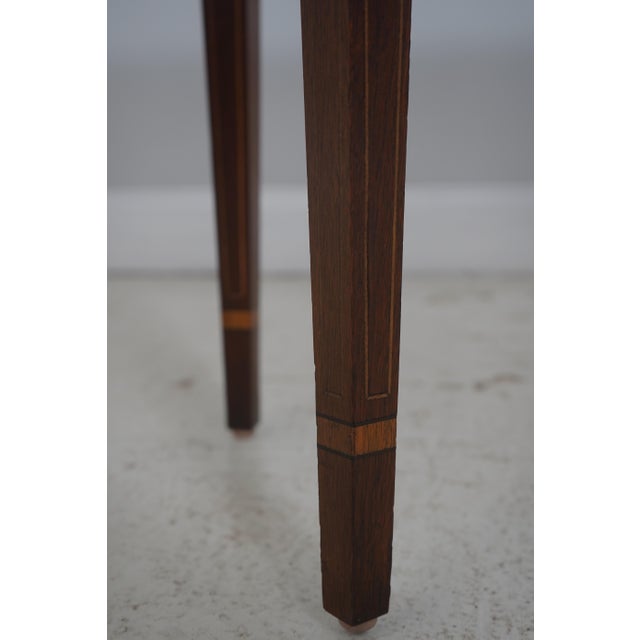 Brown Council Craftsmen Flame Mahogany Inlaid Demi-Lune Console Table For Sale - Image 8 of 13