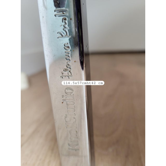 Coffee Table with Chrome Base and Glass Top by Florence Knoll For Sale - Image 6 of 9