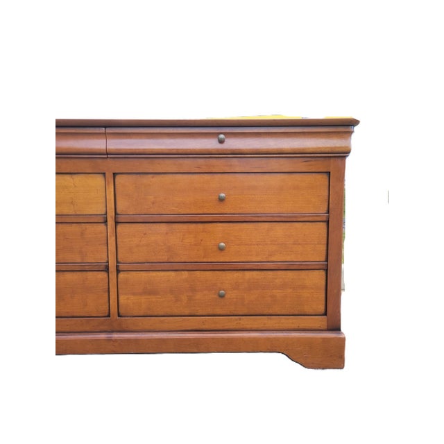 Vintage Grange Louis Philippe Solid Cherry Eight-Drawer Dresser For Sale In Providence - Image 6 of 13