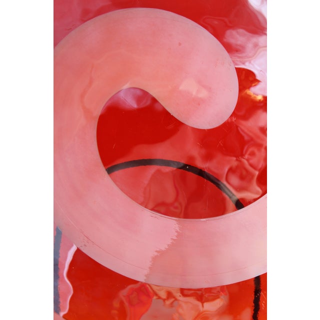 Red VTG Vetro Artistico Murano Art Glass Platter Centerpiece, Hand Blown, 27" Diameter! For Sale - Image 8 of 8
