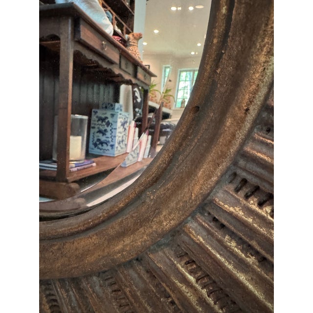 1960s Oversized Giltwood Sunburst Mirror For Sale - Image 5 of 8