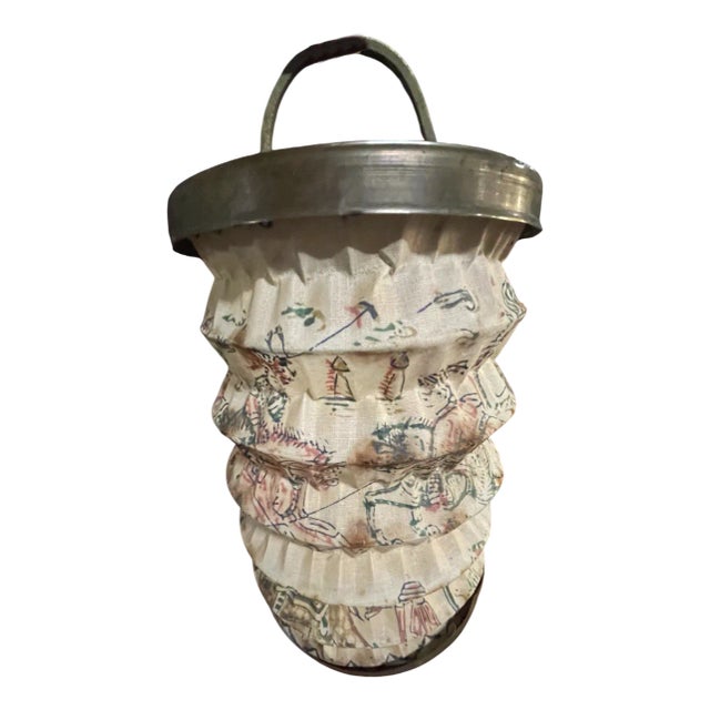 Fabric and Brass Lantern, 1890s For Sale