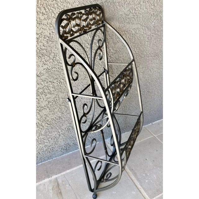 Late 20th-Century Spanish Revival-Inspired Steel & Cast Iron Easel Back ...