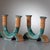 A rare and museum-quality pair of ceramic candle holders, produced by ICS (Industria Ceramica Salernitana) Vietri during...