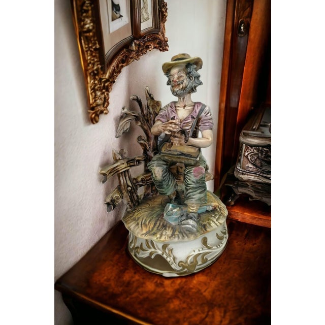 Statue of Man with Broken Umbrella from Capodimonte For Sale - Image 9 of 9