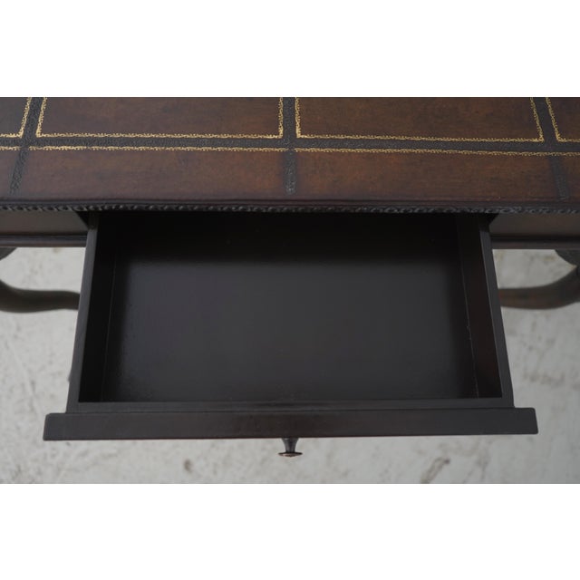 Leather Top Metal Base 1 Drawer Console Table For Sale - Image 4 of 18