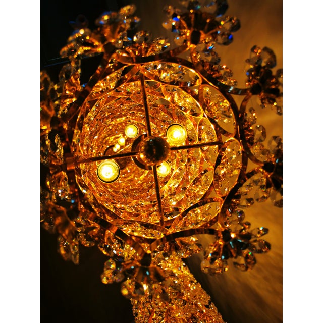 Metal Vintage Gilt Brass and Crystal Floor Lamps from Palwa, 1960, Set of 2 For Sale - Image 7 of 18