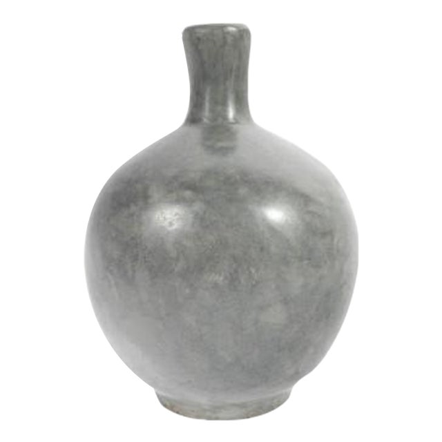 12.5" Redware Pottery Gray Vase For Sale