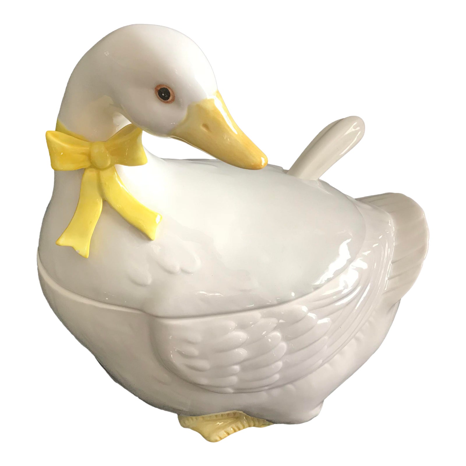 1983 Vintage Otagiri Japan Ceramic White Duck Tureen Chairish