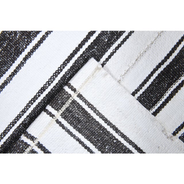 1970s Vintage Handmade Wool Cotton Turkish White Runner Rug For Sale - Image 9 of 11