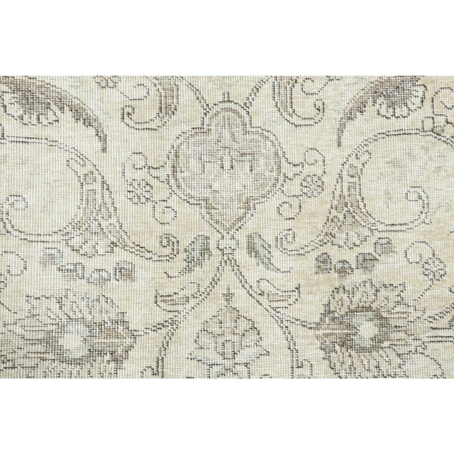 Rug & Kilim Vintage Persian Tabriz Rug, Washed All-Over Floral in Cream and Gray - Rug & Kilim For Sale - Image 4 of 7