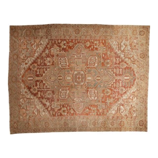 Vintage Distressed Heriz Carpet - 9'7" x 12'3" For Sale